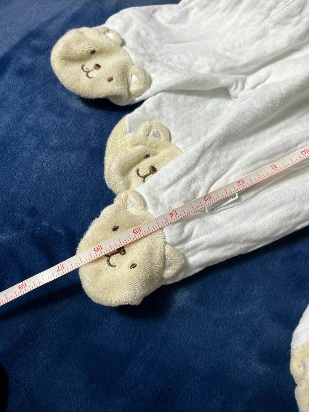 Twin Set With A Back-up. Cream Teddy Footed Onesies  3-pc set